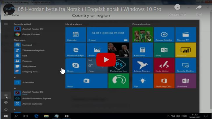 5 Hvordan bytte fra Norsk til Engelsk språk i Windows 10 Pro